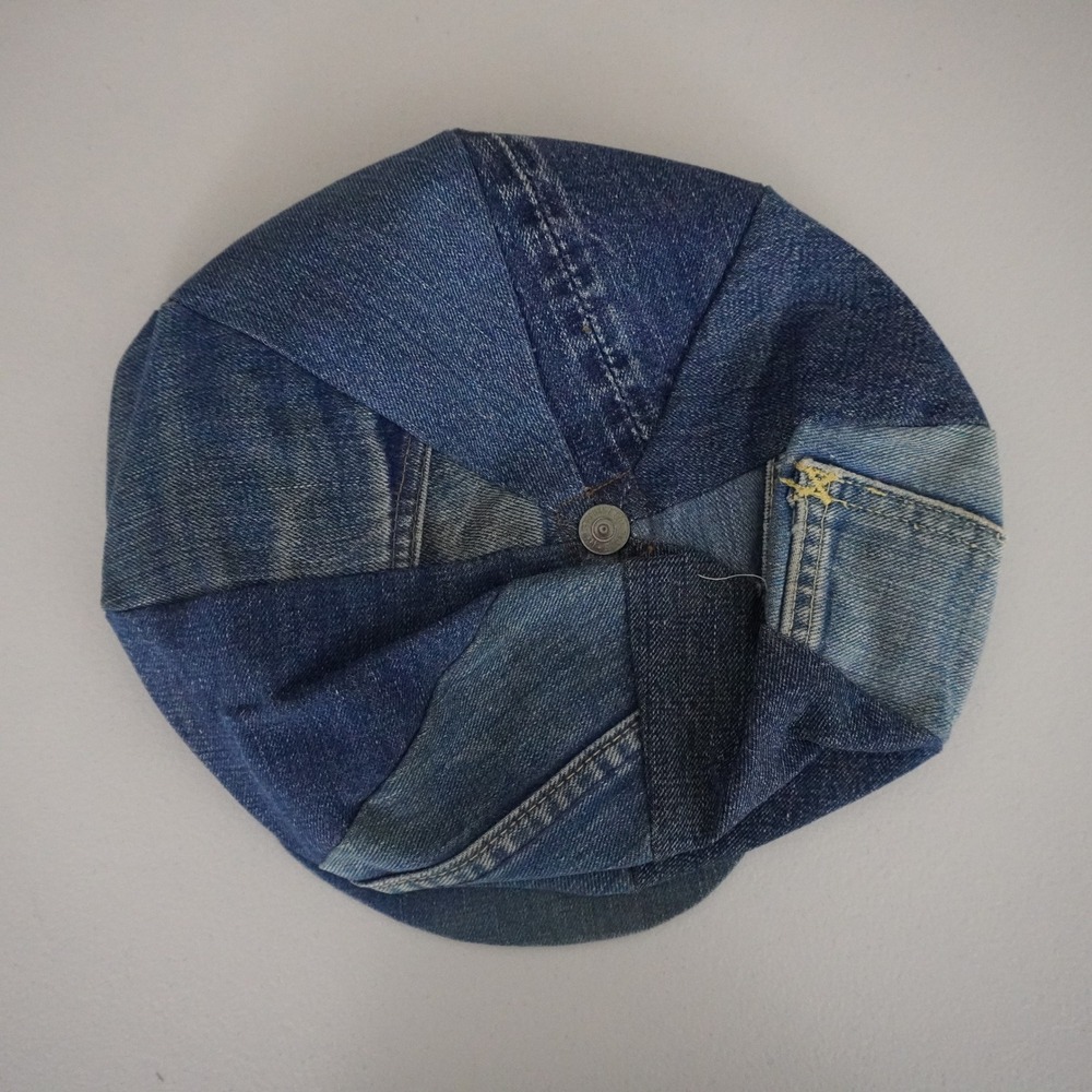 Vintage 60s 70s Levi's Camp Street Enterprises Newsboy Cap L Patchwork Denim